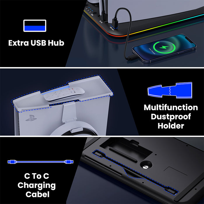 Horizontal Cooling Fan Stand For PS5