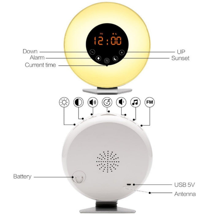 Sunrise And Sunset Sleep Light Alarm Clock